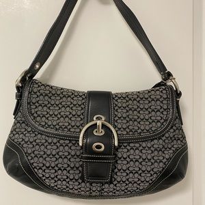 Grey and Black Coach tote bag